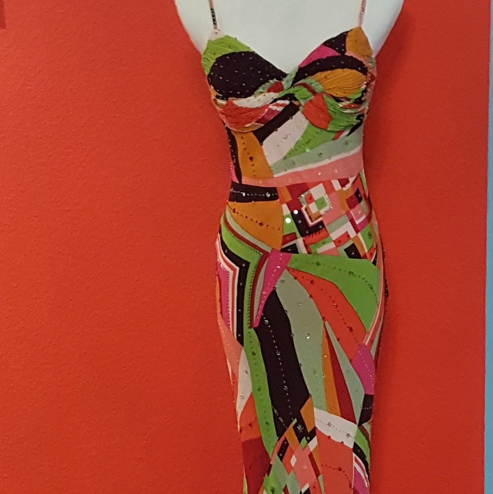 Sue Wong Nocturne colorful formal, party, prom dress